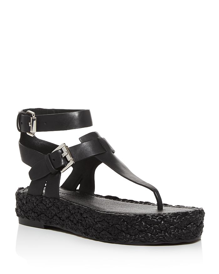 Sigerson Morrison Women's Jabel Buckle Platform Sandals In Black Leather