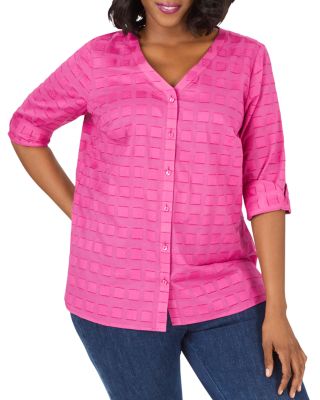 Foxcroft Plus - Asher Cotton Burnout-Square Top