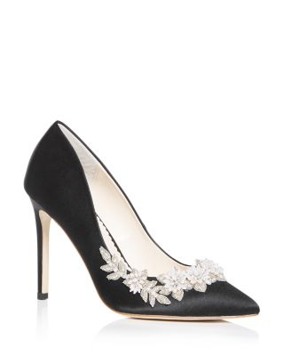 embellished heel pump