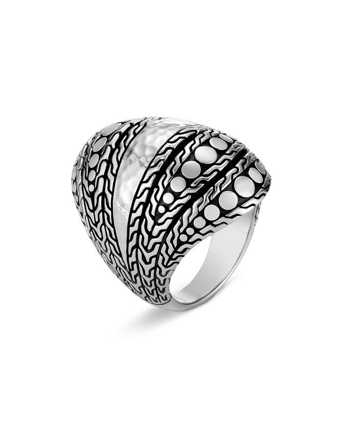 John Hardy Dot' Hammered Sterling Silver Dome Ring In Silver