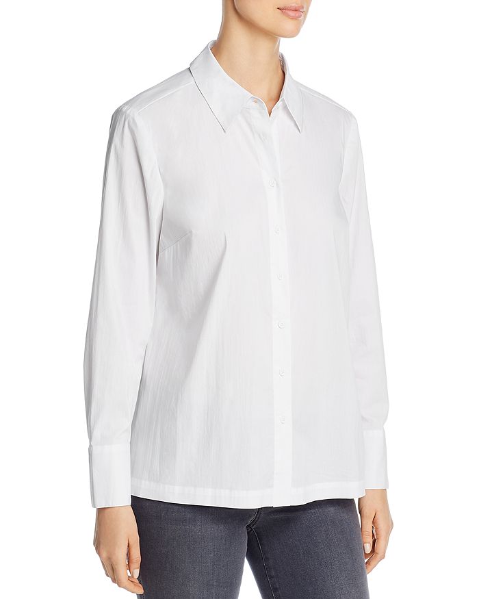 Marled Pleated-Back Button-Up Shirt | Bloomingdale's