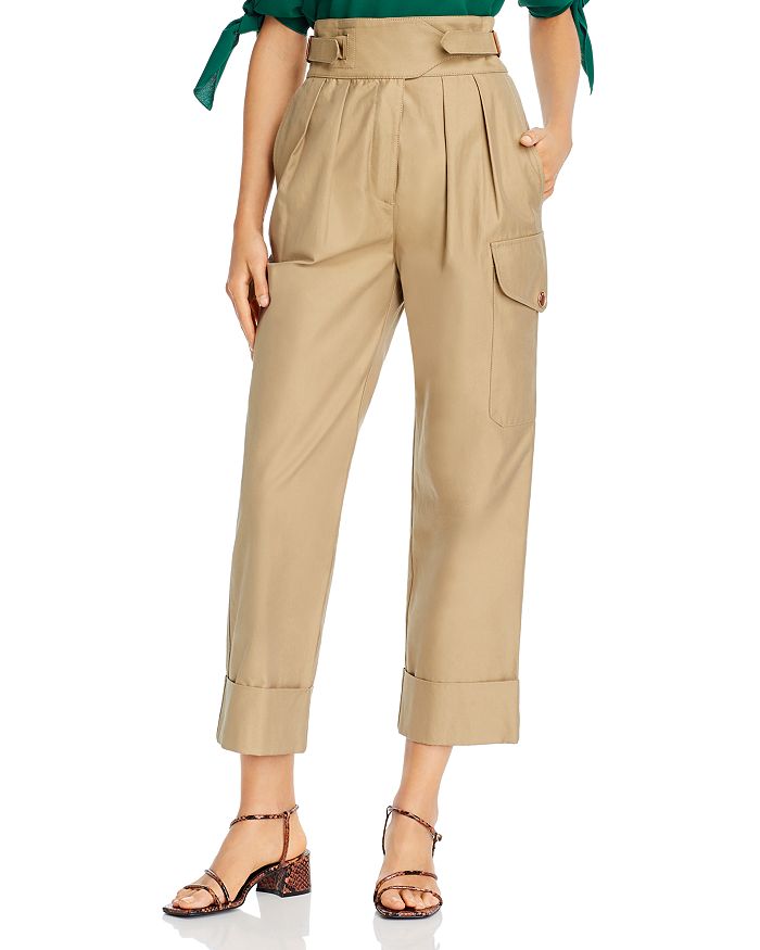 See by Chloé Cotton High-Waist Trousers | Bloomingdale's