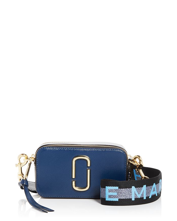 The Marc Jacobs Snapshot Coated Leather Camera Bag In New Blue Sea Multi/gold