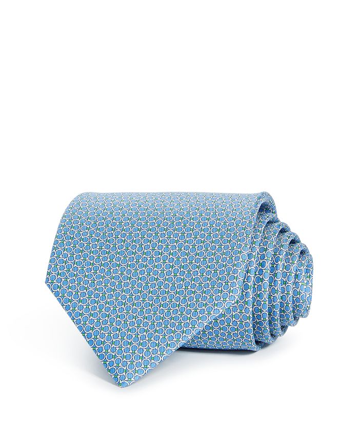 Ferragamo Lampo Silk Classic Tie In Blue