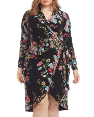 Rachel Roy Plus - Florence Floral-Print Faux-Wrap Dress