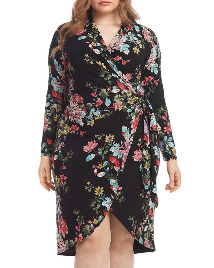Rachel Roy Plus Florence Floral Print Faux-Wrap Dress | Bloomingdale's
