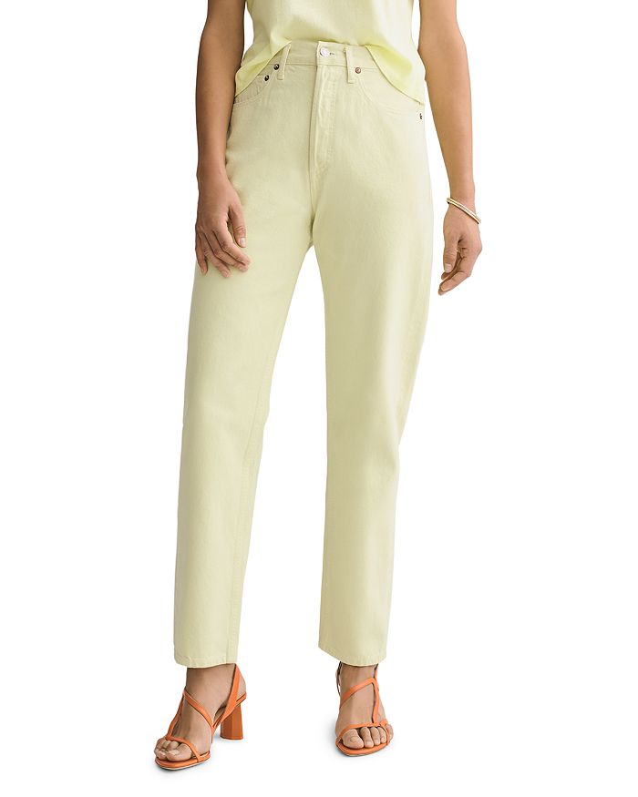 AGOLDE COTTON HIGH-RISE STRAIGHT JEANS IN LIMONCELLO,A069-1183