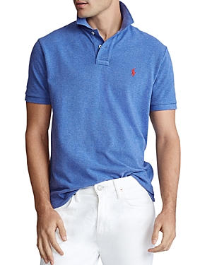 Polo Ralph Lauren Custom Slim Fit Mesh Polo Shirt In Dockside Blue Heather