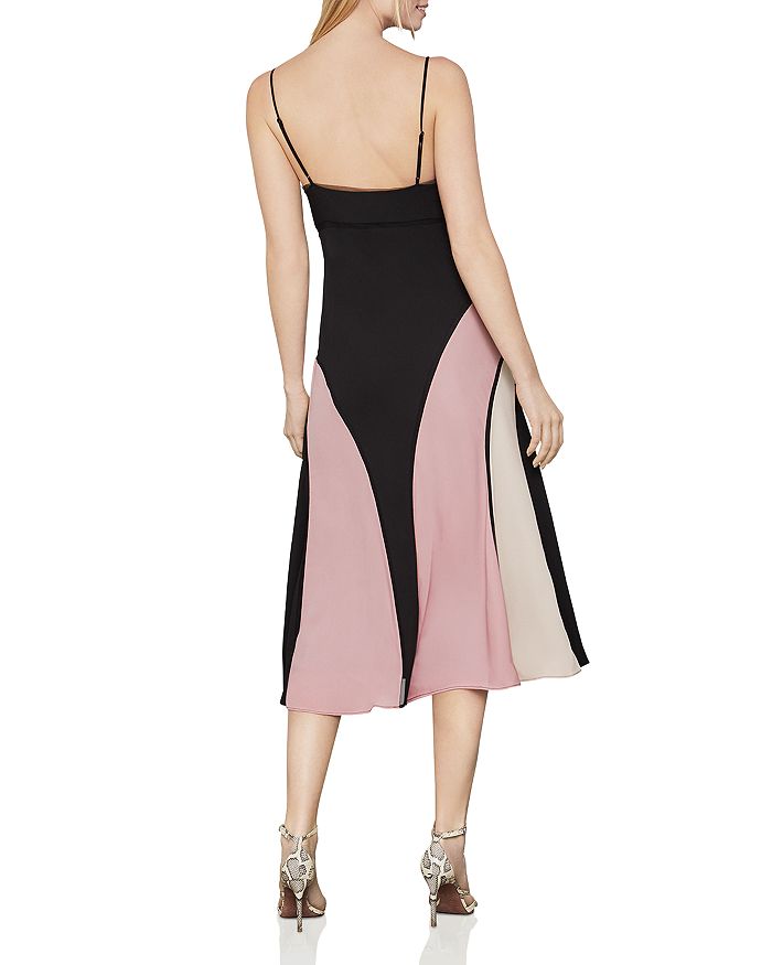 Bcbgmaxazria Colorblocked Slip Dress In Black