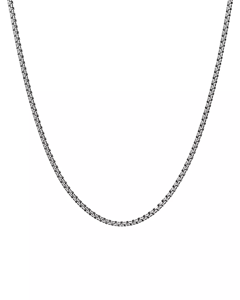 David Yurman Sterling Silver Small Double Box Chain Necklace, 26