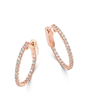 Bloomingdale's Diamond Inside Out Hoop Earrings in 14K Rose Gold, 0.50 ct. t.w. - 100% Exclusive