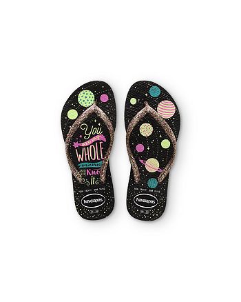 havaianas Girls' You Are My Whole Universe Flip Flops - Toddler, Little ...