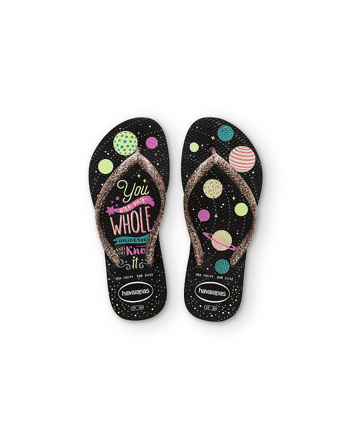 HAVAIANAS HAVAIANAS GIRLS' YOU ARE MY WHOLE UNIVERSE FLIP FLOPS - TODDLER, LITTLE KID,9129934