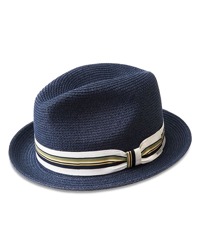 Bailey Of Hollywood Salem Straw Braid Fedora Hat In Navy