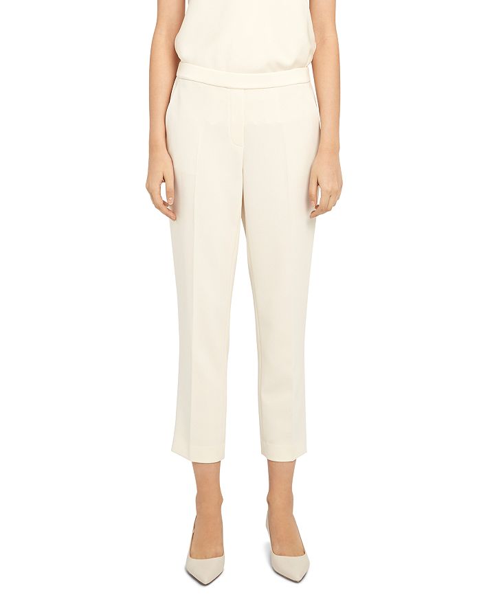 Theory Treeca Crepe Pull-on Pants In Rice