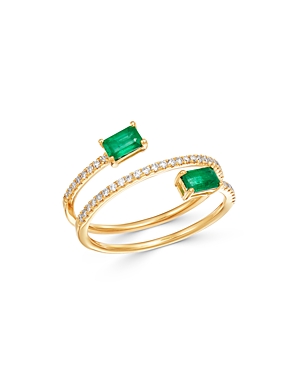 Bloomingdale's Emerald & Diamond Coil Ring in 14k Yellow Gold - 100% Exclusive