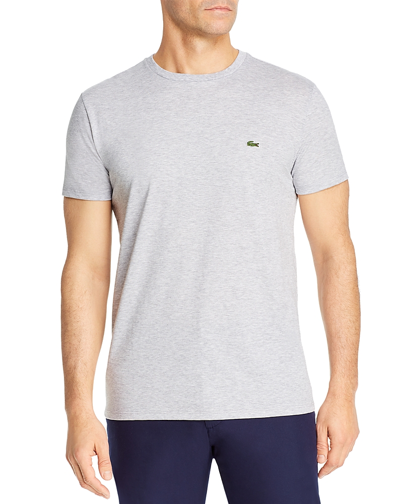 Lacoste Regular Fit Pima Cotton Crewneck T-shirt In Silver Gray Chine