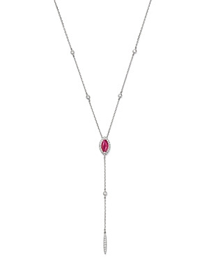 Bloomingdale's Ruby & Diamond Lariat Necklace in 14K White Gold, 16-18 - 100% Exclusive