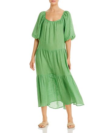 Solid & Striped Linen Peasant Dress Swim Cover-Up | Bloomingdale's