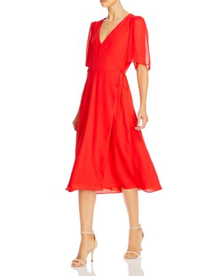 alice and olivia red wrap dress