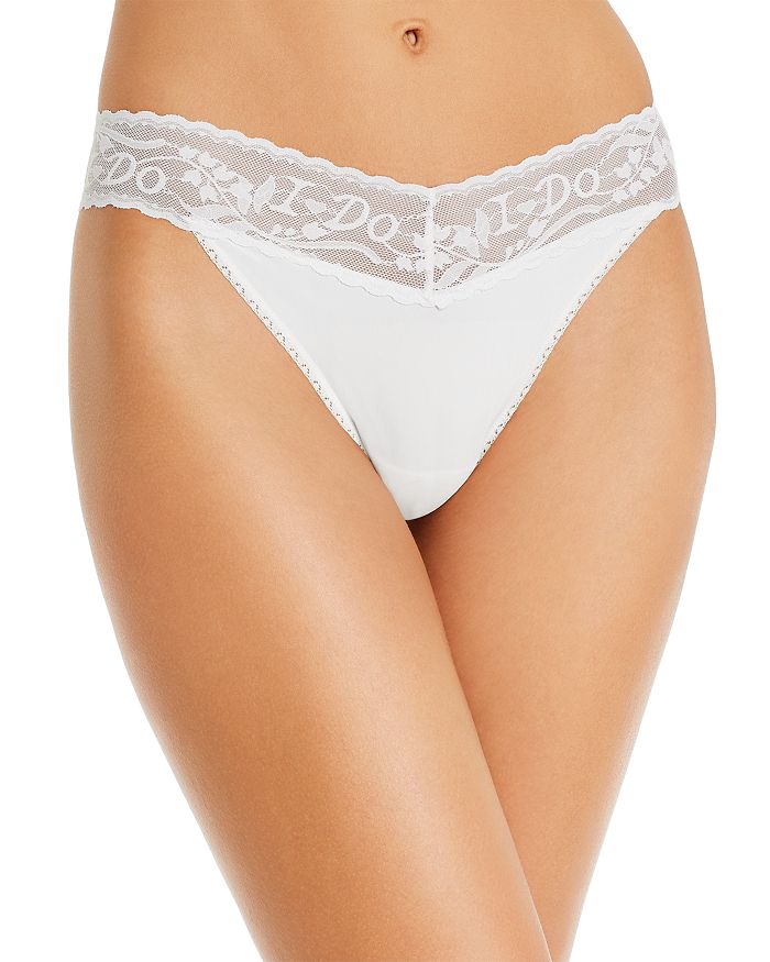 HANKY PANKY I DO EMBROIDERED ORIGINAL RISE THONG,8D1101