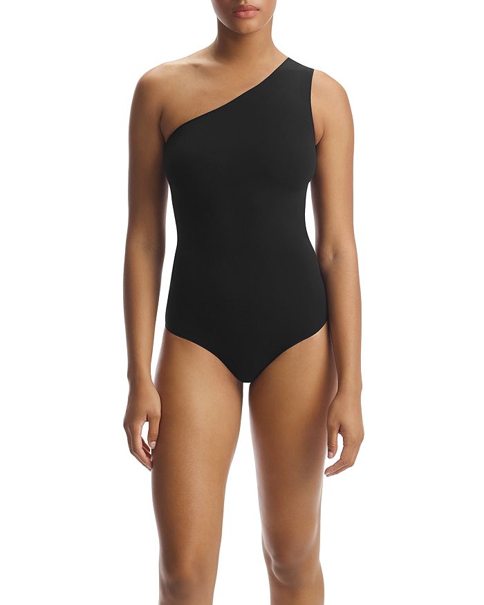 Commando Ballet One-shoulder Stretch-jersey Thong Bodysuit In Black