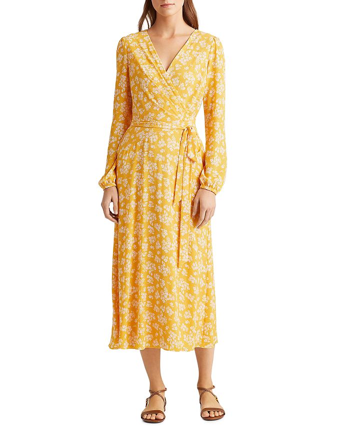 Ralph Lauren Floral Print Puff-Sleeve Dress | Bloomingdale's