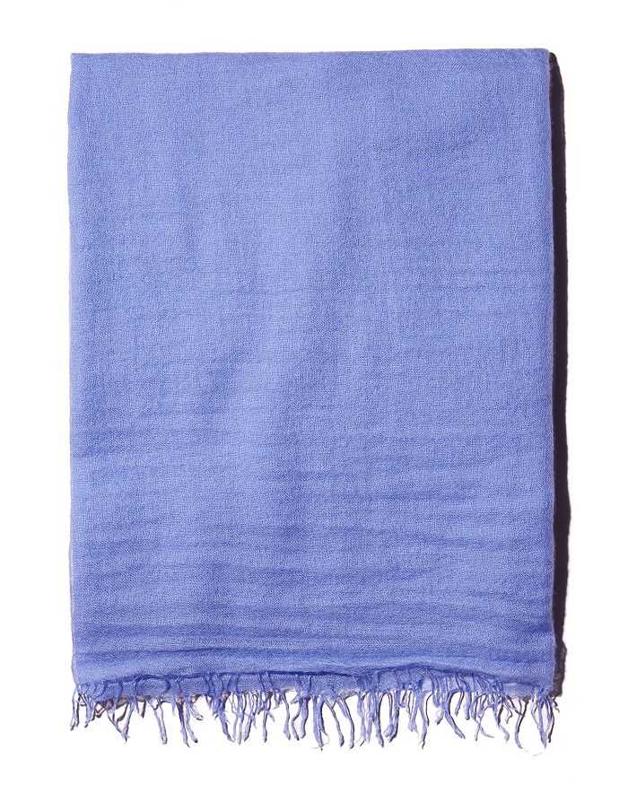 Chan Luu Fringed Cashmere & Silk Scarf In Baja Blue