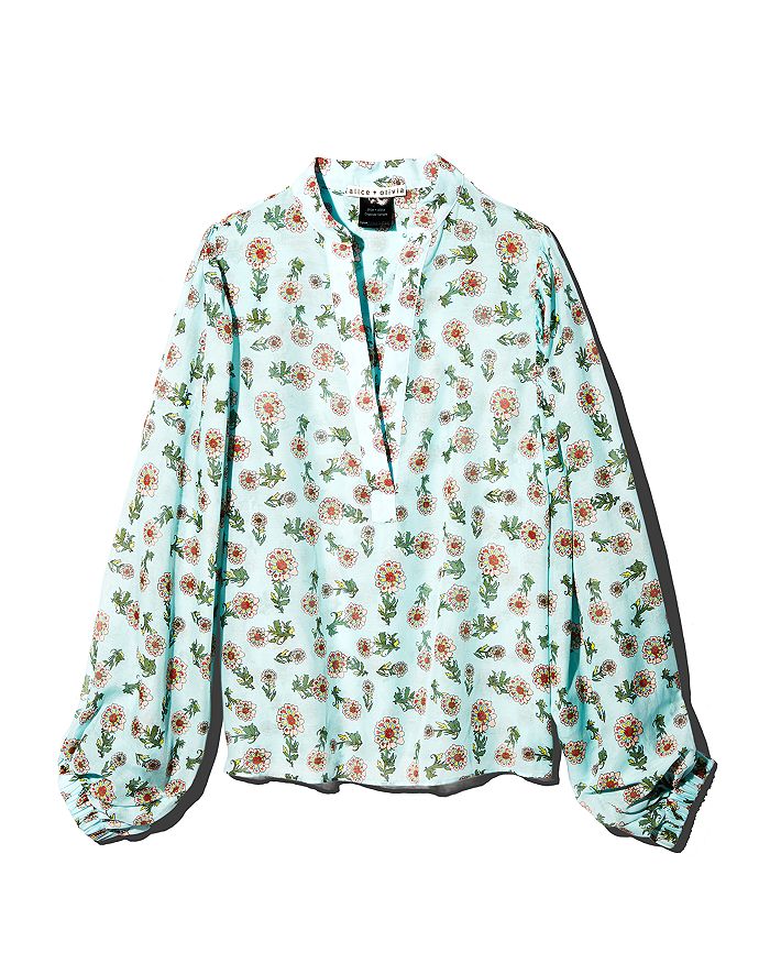 Alice and Olivia Alice + Olivia Casey Floral Print Blouson Blouse ...