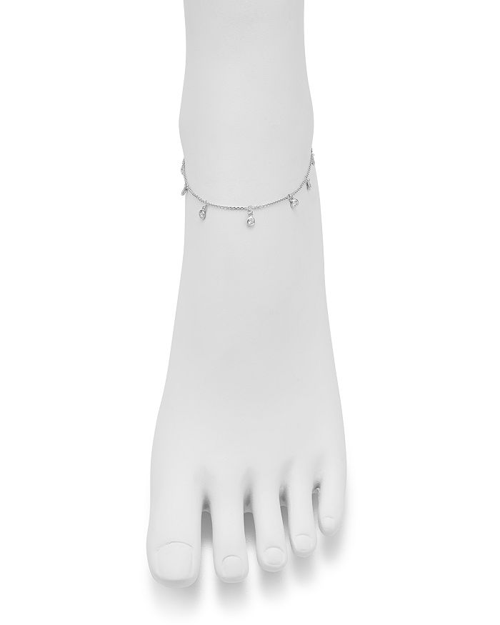 Shop Bloomingdale's Diamond Bezel Droplet Ankle Bracelet In 14k White Gold, 0.50 Ct. T.w. - 100% Exclusive