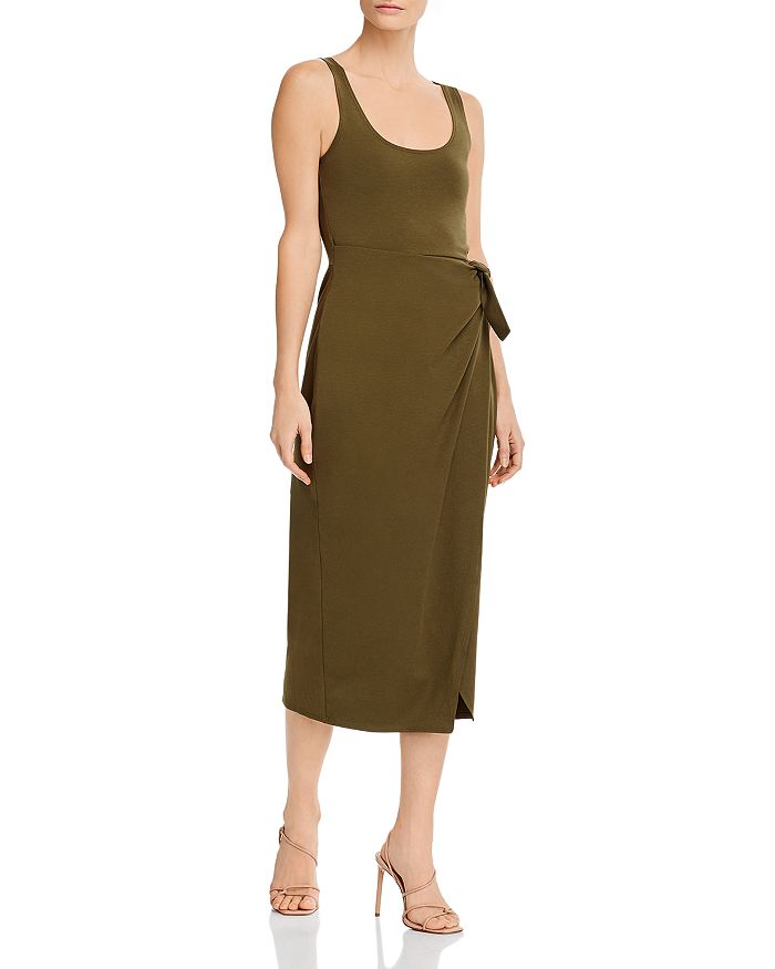 FRENCH CONNECTION ZENA TIE-SIDE MIDI DRESS,71NGV