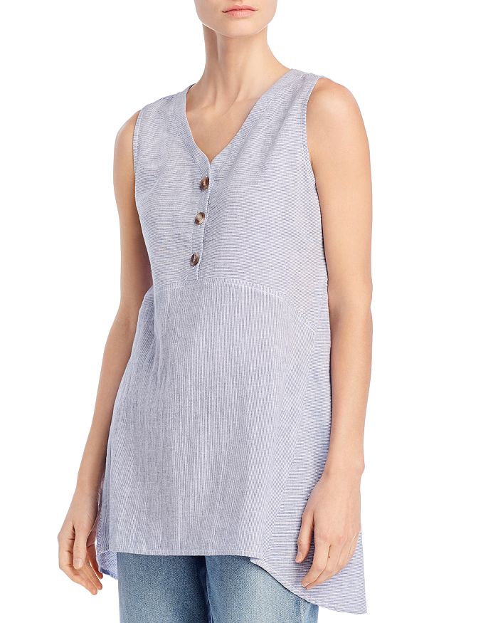 Beachlunchlounge Hayden Buttoned Tunic In Blue Coast
