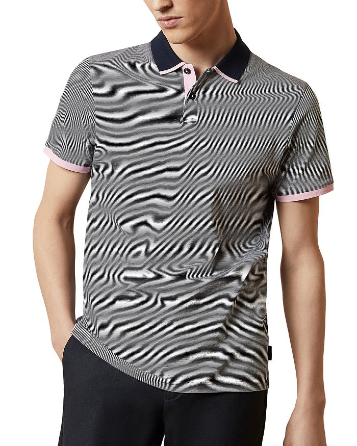 TED BAKER MMB CAFFINE STRIPED REGULAR FIT POLO SHIRT,241253
