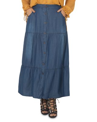 standards & practices - Denim Maxi Peasant Skirt