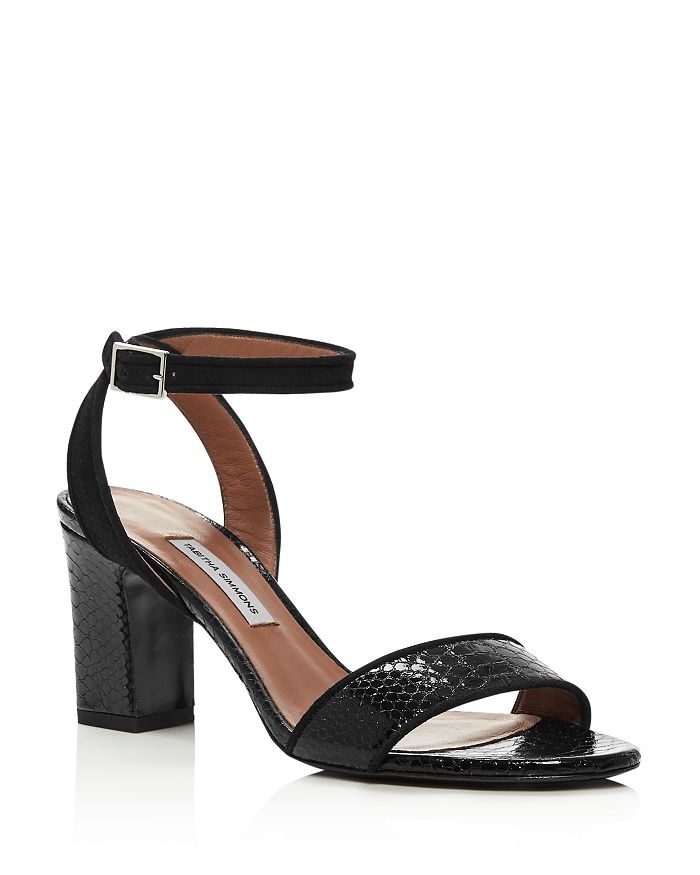 Tabitha Simmons Women's Leticia Ankle Strap Block-heel Sandals In Black Python