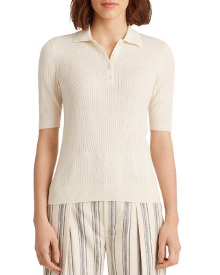 Ralph Lauren LAUREN Lauren Ribbed High Neck Cotton Knit Sweater Women's M Size / eaa490506