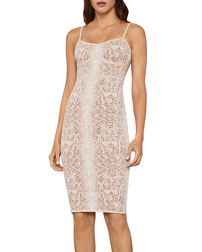 BCBGMAXAZRIA - Snakeskin-Print Sleeveless Dress