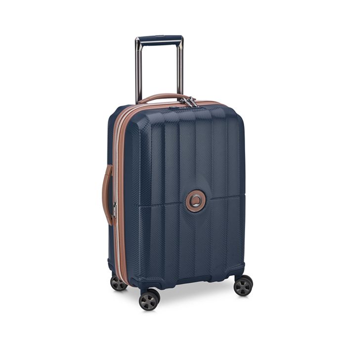 Delsey St. Tropez Expandable Carry-on Spinner Suitcase In Navy