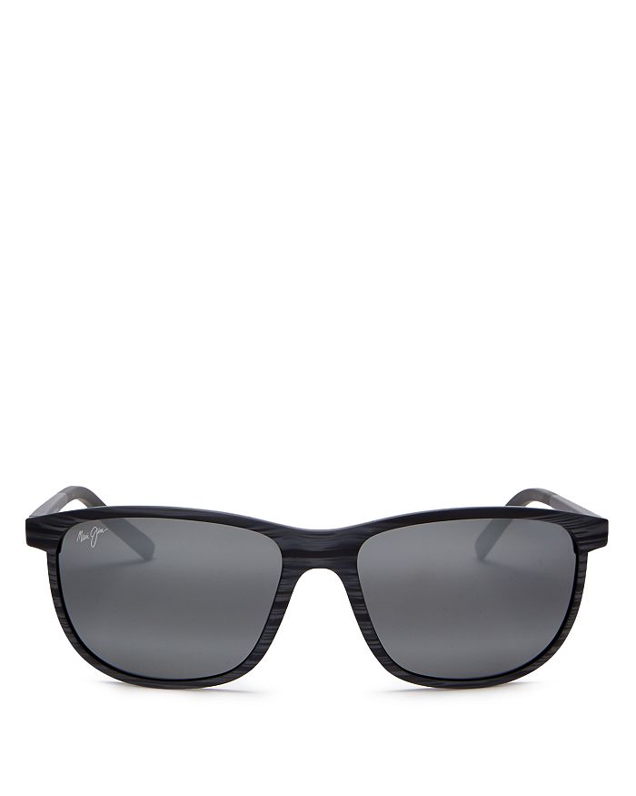 Maui Jim Lele Kawa Polarized Square Sunglasses, 58mm In Gray Stripe/neutral Gray Mirrored Polarized