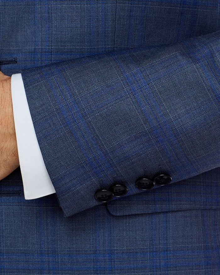 HUGO BOSS ASTIAN SHARKSKIN PLAID EXTRA SLIM FIT SUIT JACKET