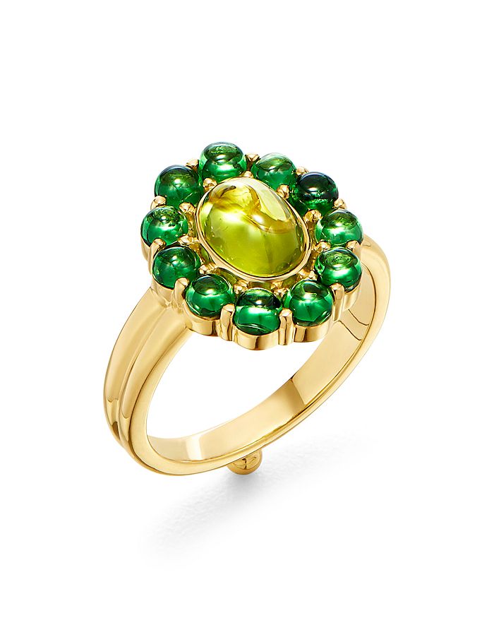 TEMPLE ST CLAIR 18K YELLOW GOLD COLOR THEORY TSAVORITE & PERIDOT RING,R44862-PD3VTVR