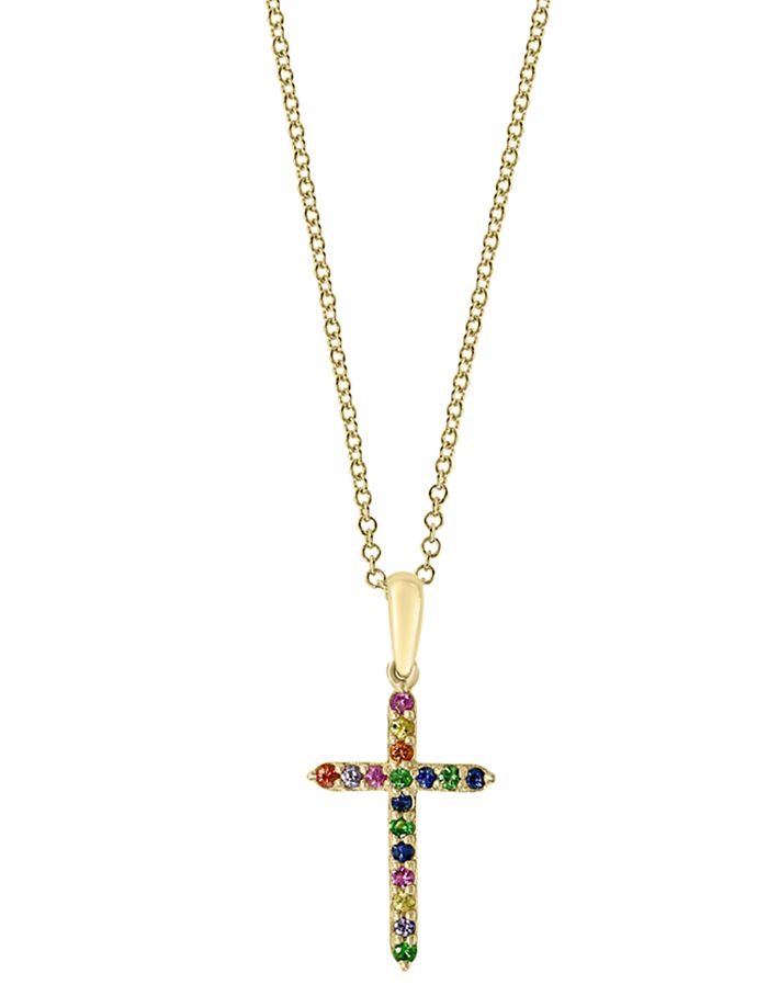 Rainbow cross store pendant