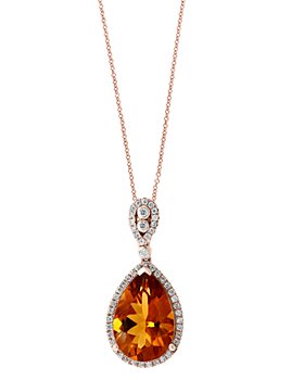 Bloomingdale's - Madeira Citrine & Diamond Teardrop Pendant Necklace in 14K Rose Gold, 18" - 100% Exclusive