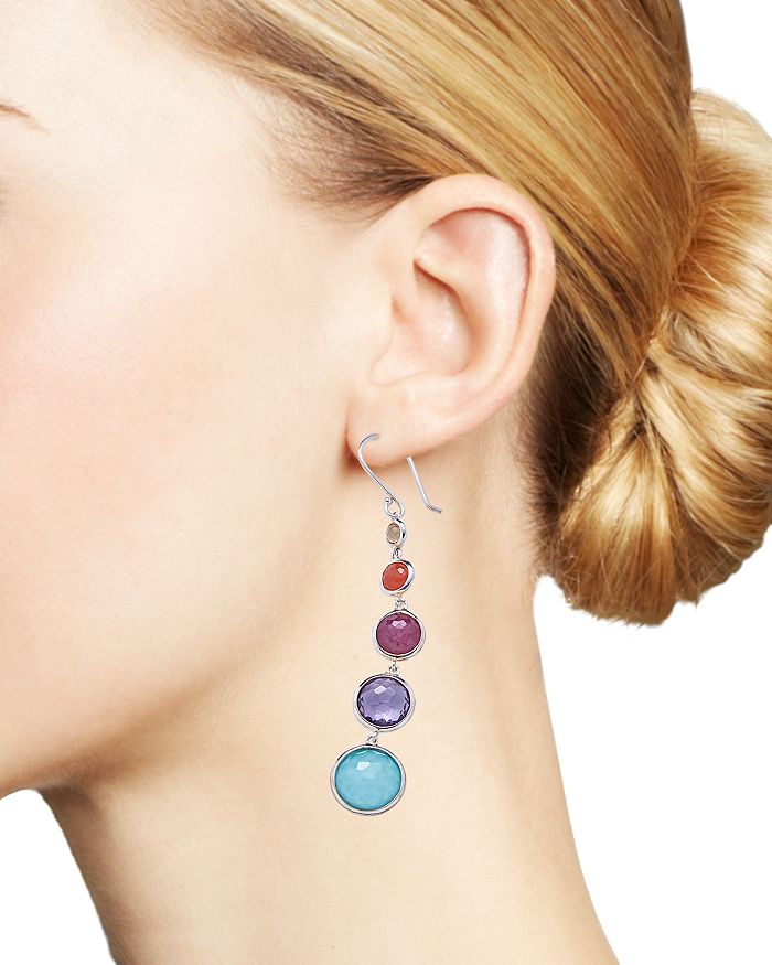 Ippolita Sterling Silver Lollipop Lollitini Multi-gemstone Drop Earrings In Multi/silver