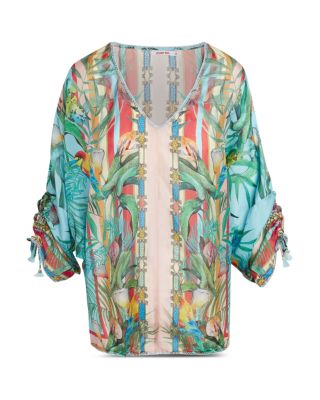 Capri Floral Print Silk Blouse 