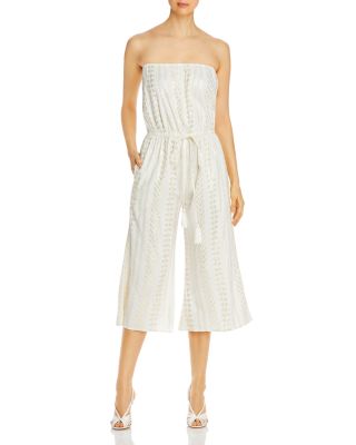 strapless culotte jumpsuit