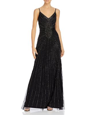 adrianna papell beaded evening gown