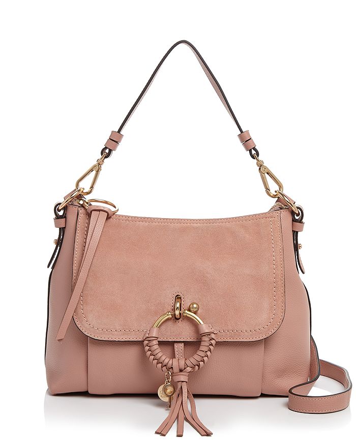 See By Chloé See By Chloe Joan Small Leather & Suede Shoulder Bag In Dawn Rose