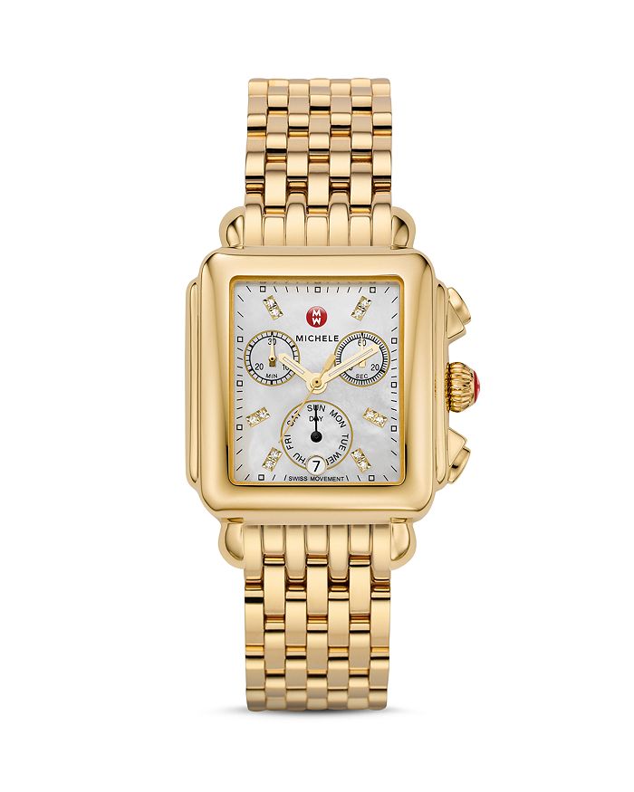 Michele Deco Chronograph, 33mm In White/gold
