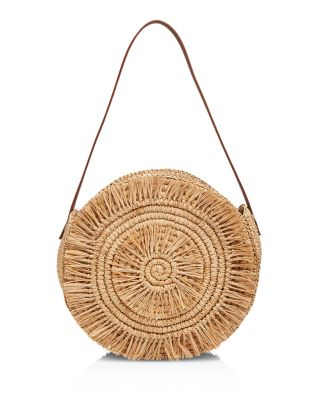 Whistles - Lottie Round Fringe Straw Tote